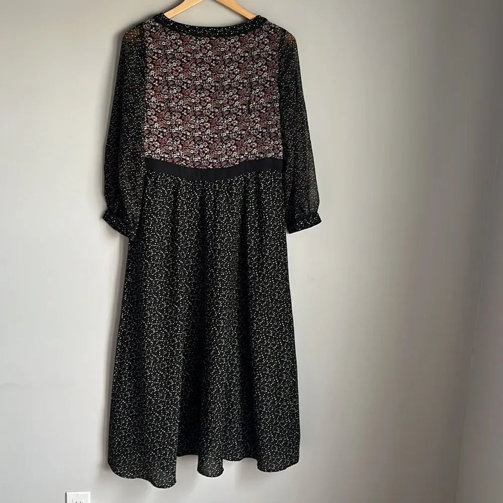 Anthropologie Floreat Country Side Mixed Print Prairie Maxi Dress - Picture 7 of 12